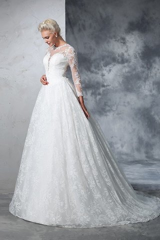 Abito da Sposa Lunghi con Maniche Lunghe decorato Alta Vita in Pizzo