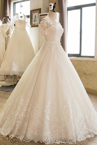 Abito da sposa con piega a sala lunghi con applique formale splendido