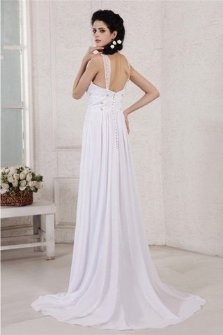 Abito da Sposa con Piega con Applique con Perline Coda A Strascico Corto Conotta