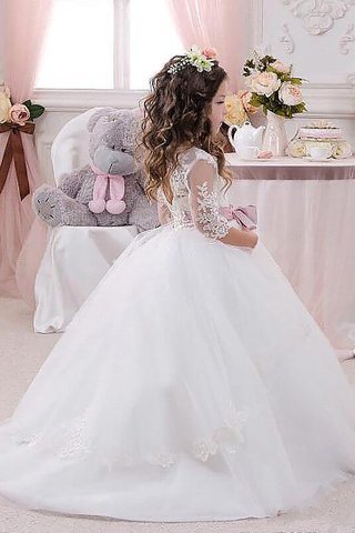 Abito da Cerimonia Bambini in Tulle Naturale Radiosa decorato con Fiore