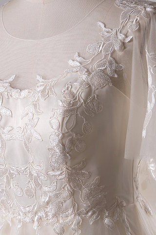 Abito da sposa con applique naturale bellissima tondo in pizzo romantico