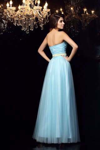 Abito Quinceanera con Nastro Ball Gown in Raso Lunghi Senza Strap