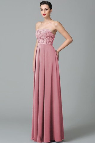 Abito da Damigella Principessa con Increspature Lunghi in Chiffon Naturale