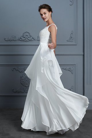 Abito da sposa a-line all aperto senza maniche con increspature pudica luminoso