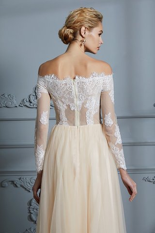 Abito da sposa onorevole moderno pudica romantico con ricamo con maniche lunghe