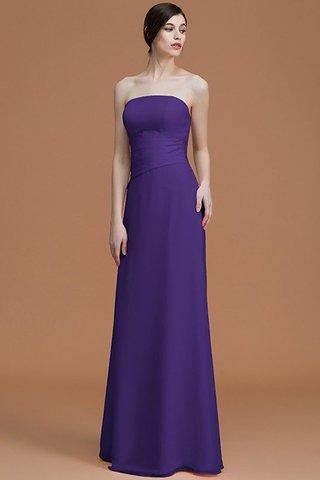Abito da Damigella con Increspato in Chiffon Cerniera A Terra Senza Strap