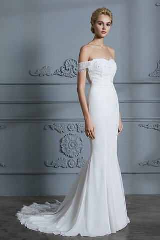 Abito da sposa singolo con piega a terra fancy gioiello corpetto accentato naturale