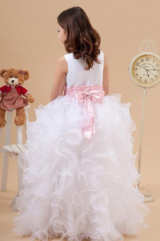 Abito da Cerimonia Bambini Farfalla Ornamento in Organza Lungo Principessa con Fiore