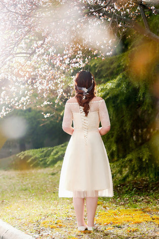 Abito da sposa incantevole in raso senza spalline in pizzo in tulle a sala