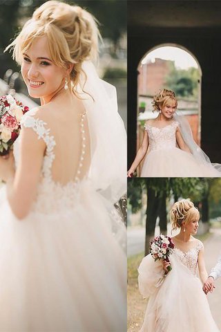 Abito da Sposa in Tulle Tondo Naturale A-Line Principessa