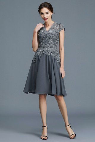 Abito Mamma Sposa Naturale V-Scollo A-Line con Applique Senza Maniche