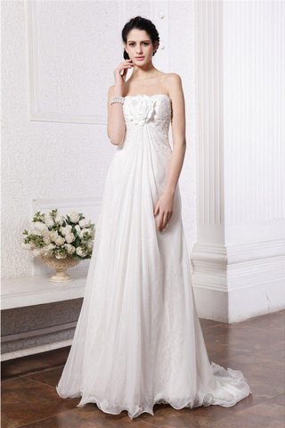 Abito da Sposa Cerniera in Chiffon con Fiore Principessa A-Line