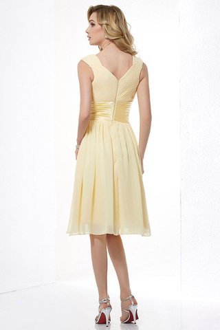 Abito da Damigella con Festone Senza Maniche con Piega in Chiffon A-Line