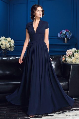 Abito Mamma Sposa V-Scollo in Chiffon Lunghi Cerniera Principessa