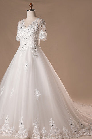 Abito da sposa convenzionale pudica in pizzo in tulle meraviglioso lusso