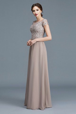 Abito Mamma Sposa A-Line con Manica Corte in Chiffon Tondo Naturale