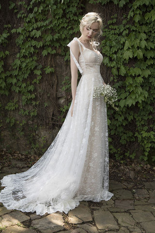 Abito da sposa distintivo convenzionale naturale a riva classico in pizzo