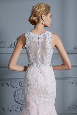 Abito da sposa a terra con piega stupendo in pizzo senza maniche convenzionale