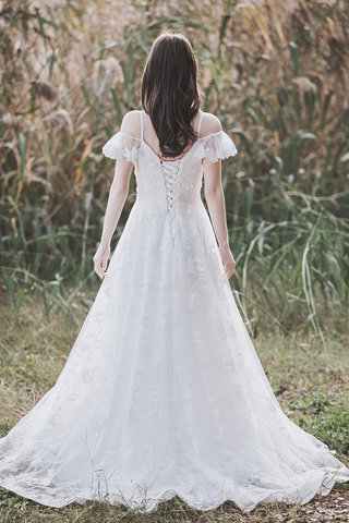 Abito da sposa senza maniche in pizzo lunghi cuore moderno angelico