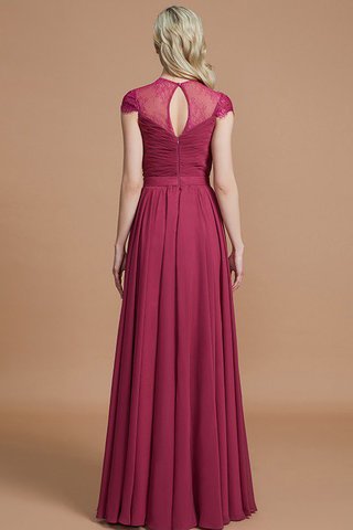 Abito da Damigella in Chiffon Naturale con Manica Corte A Terra Principessa