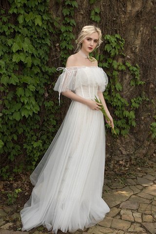 Abito da sposa a terra con increspature principessa moda lunghi meraviglioso