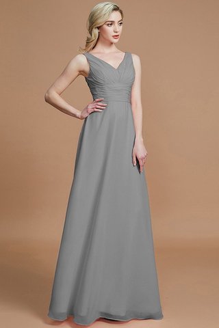 Abito da Damigella in Chiffon Principessa A-Line V-Scollo Senza Maniche