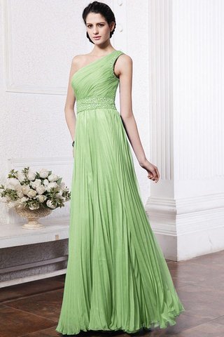 Abito da Damigella in Chiffon con Piega A Terra Monospalla con Perline