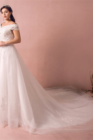 Abito da sposa in raso in tulle a-line moderno carina convenzionale