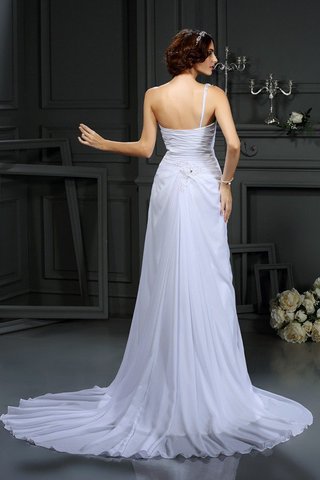 Abito da Sposa Monospalla con Festone in Chiffon Lunghi Principessa