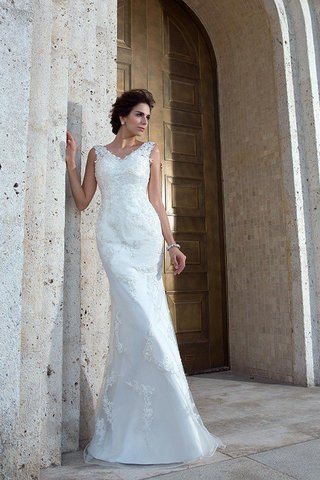 Abito da Sposa Sirena Spazzola Treno Naturale Lunghi Senza Maniche