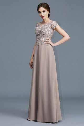 Abito Mamma Sposa A-Line con Manica Corte in Chiffon Tondo Naturale