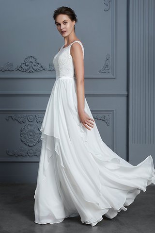 Abito da sposa a-line all aperto senza maniche con increspature pudica luminoso