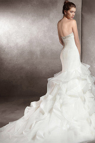 Abito da sposa cuore convenzionale splendido pudica con increspature senza maniche