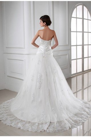 Abito da Sposa Cuore con Perline in Raso Principessa con Applique