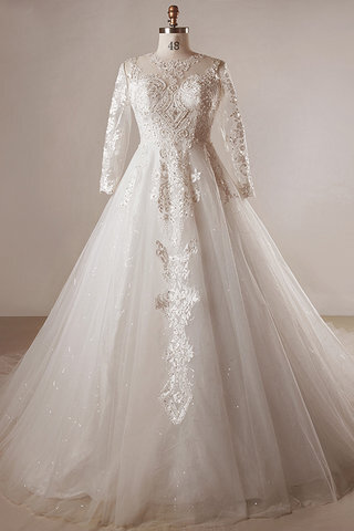 Abito da sposa in tulle con applique lusso in raso distintivo oversize