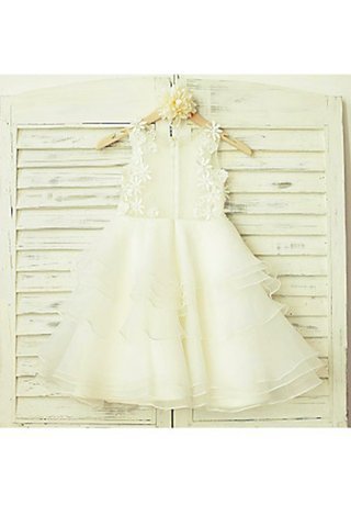 Abito da Cerimonia Bambini in Tulle Principessa A Terra A-Line in Pizzo