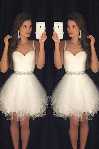 Abito Homecoming Cuore in Tulle A-Line Mini Naturale
