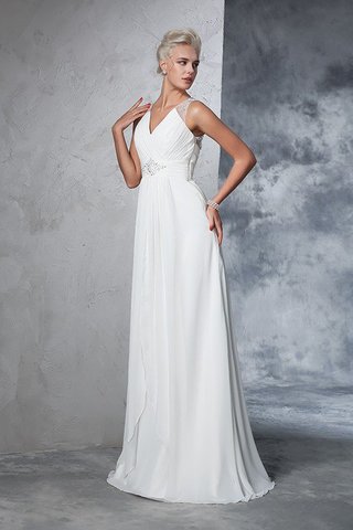 Abito da Sposa Senza Maniche Principessa Alta Vita A-Line in Chiffon