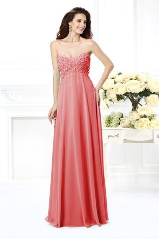 Abito da Damigella in Chiffon Cuore A-Line Senza Maniche Lunghi