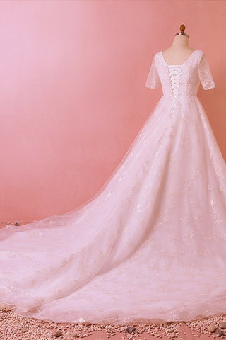 Abito da sposa principessa in raso conservatore a terra a-line angelico