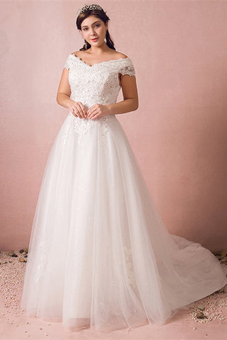 Abito da sposa in raso in tulle a-line moderno carina convenzionale