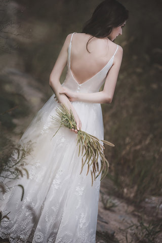 Abito da sposa bellissimo naturale a-line convenzionale lungo oscillare