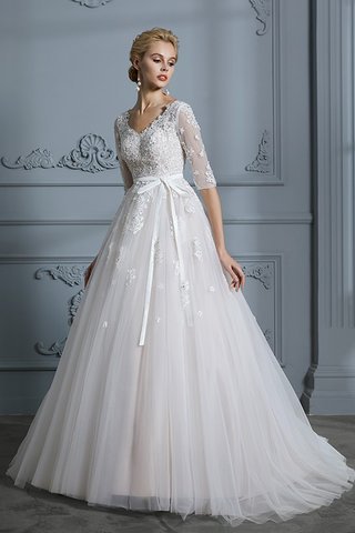 Abito da sposa medievale semplice radiosa cerniera dolce v-scollo