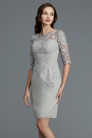 Abito Mamma Sposa Tondo in Chiffon Naturale Tubino Mini