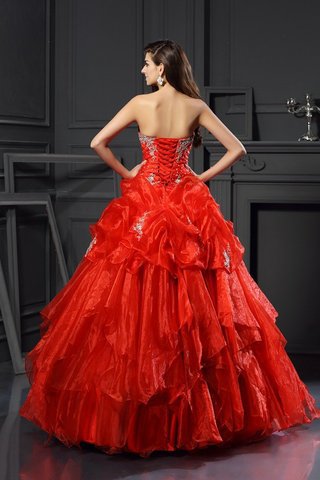 Abito Quinceanera Naturale A Terra Cuore con Perline Ball Gown