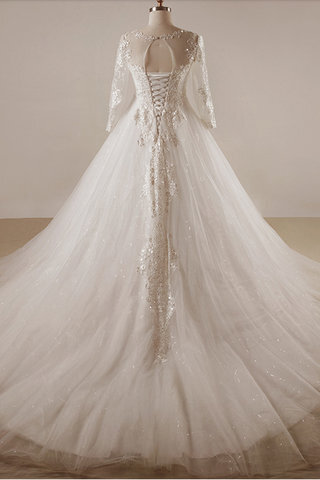 Abito da sposa in tulle con applique lusso in raso distintivo oversize