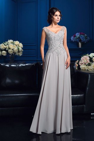 Abito Mamma Sposa in Chiffon Principessa Lunghi V-Scollo Cerniera