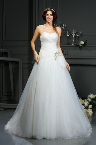 Abito da Sposa Principessa Cerniera Coda A Strascico Corto Lunghi Naturale