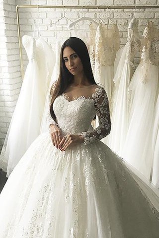 Abito da sposa con piega sogno con ricamo incantevole con applique pudica