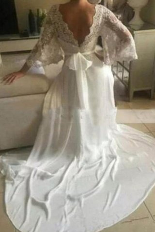 Abito da sposa formale e informale in pizzo principessa a-line con fiocco carino